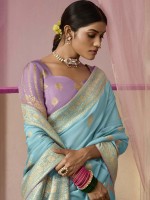 Sky Blue Dola Viscose Silk Saree